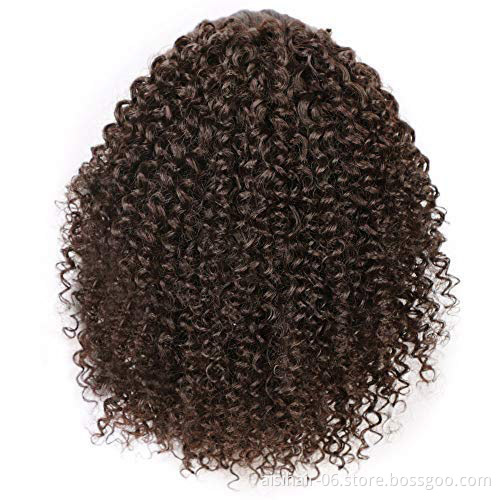 Aisi Beauty Wholesale Popular Brown 4# Afro Fluffy Puff Hairpiece Extension Messy Donut Curly Afro Kinky Afro Hair Bun